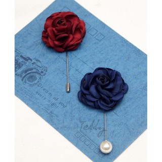 Cài áo hoa hồng lụa handmade RP022