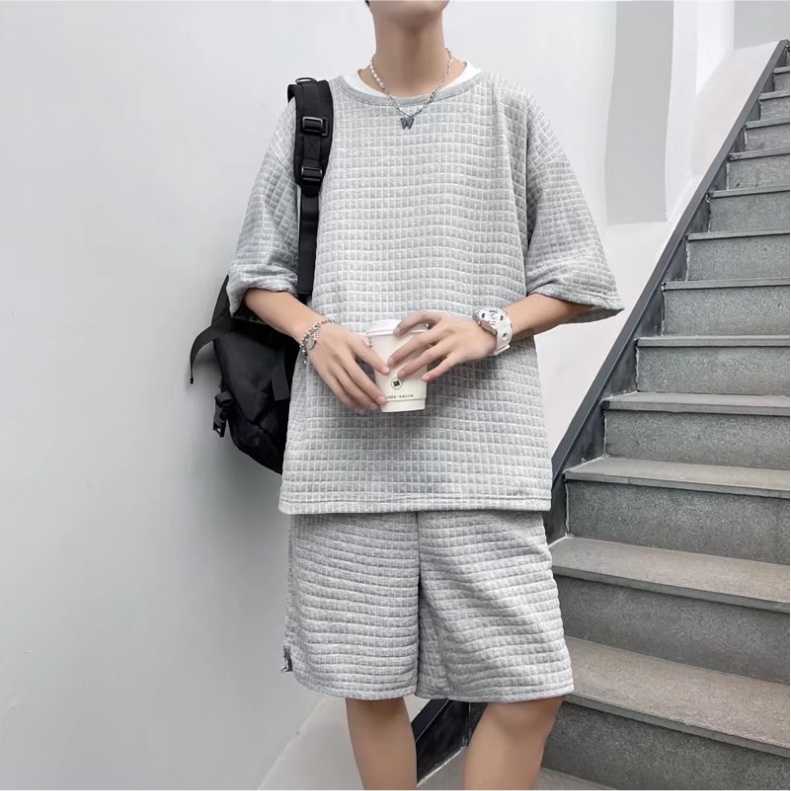 Set Áo Thun Và Quần Short Màu Trơn bộ thể thao nam Phong Cách Hàn Quốc đồ bộ thể thao nữ Đơn Giản Thời Trang đồ bộ thể thao nam