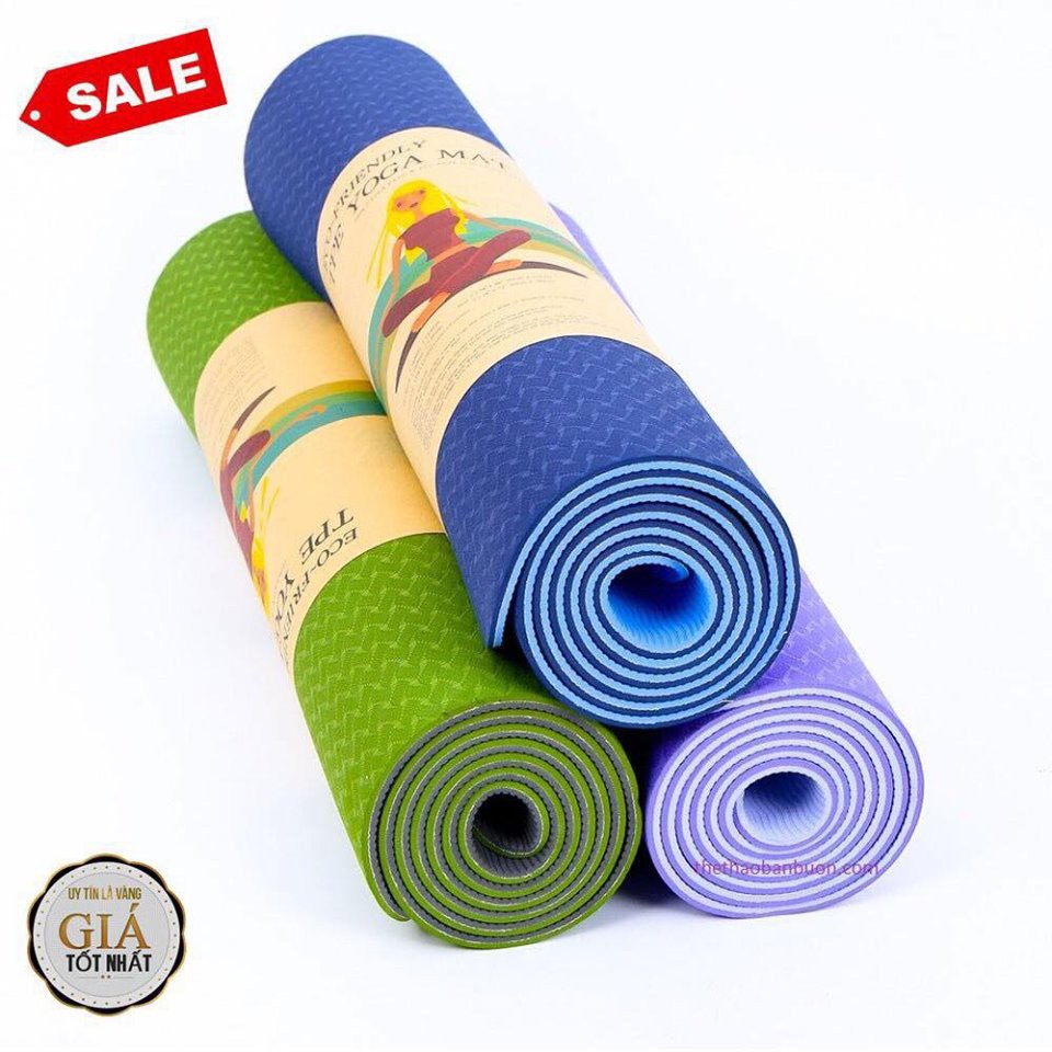 {HOT} Thảm Yoga 2 lớp cao cấp TPE dày 6mm