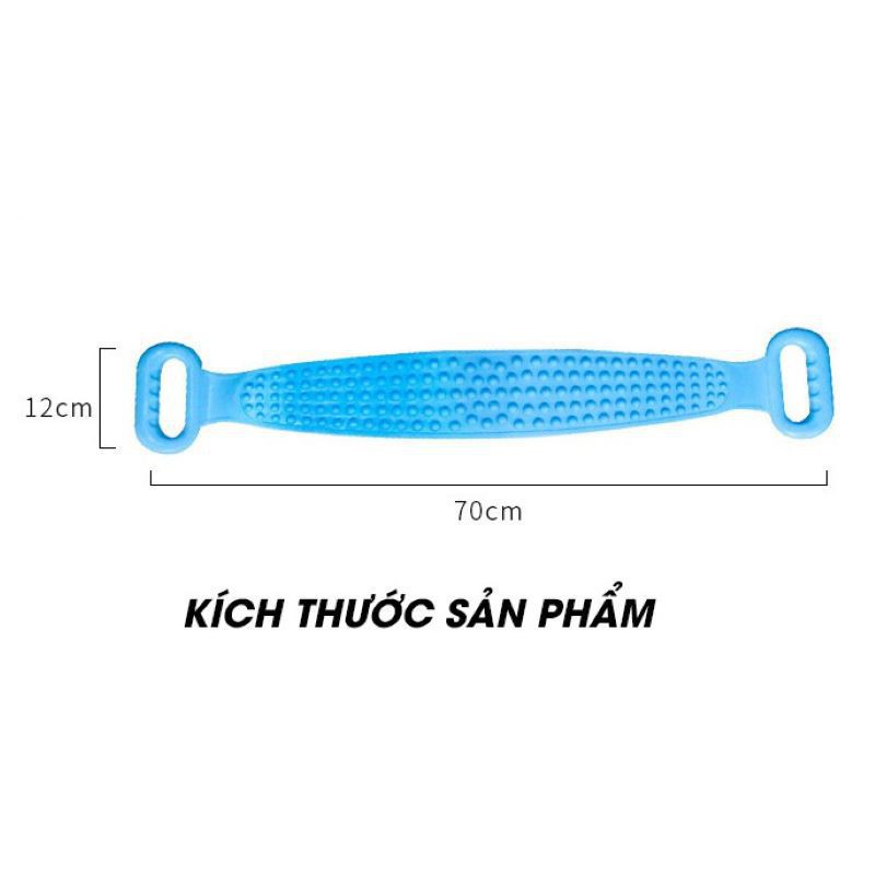 Dây Đai Chà Lưng 2 Mặt Đa Năng Silicon Sạch mụn, Kỳ Cọ, Massage Thư Giãn, Tẩy Tế Bào Chết Khi Tắm