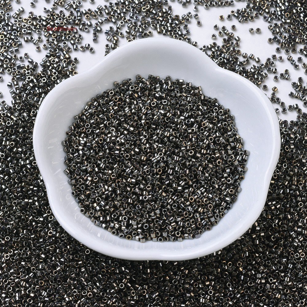 10g MIYUKI Delica Beads Cylinder Japanese Seed Beads 11/0  Opaque Ghost Gray Luster 1.3x1.6mm Hole: 0.8mm about 2000pcs/10g