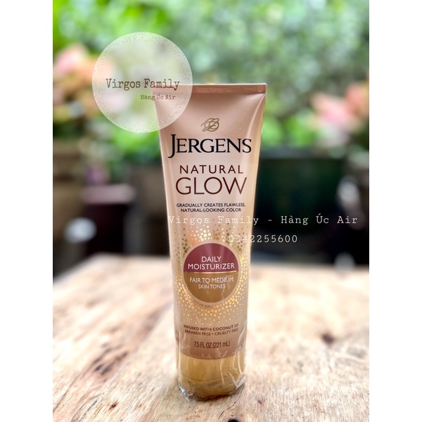 Kem dưỡng ẩm cho da nâu Jergens Natural Glow Daily Moisturizer 221ml