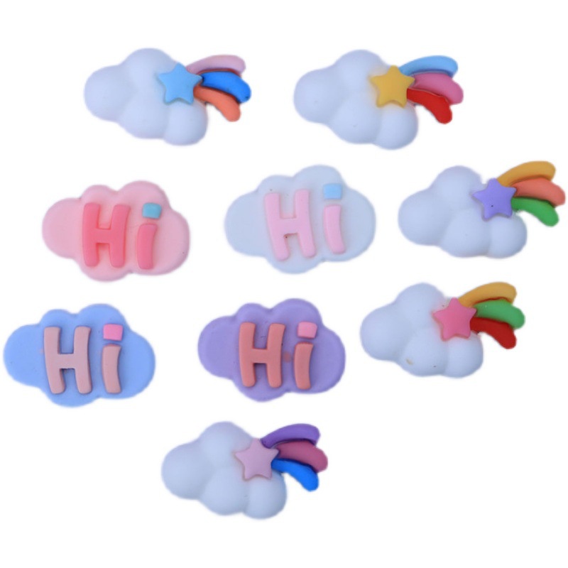 Set 10 kẹp tóc hình đám mây màu cầu vồng dễ thương cho bé gái