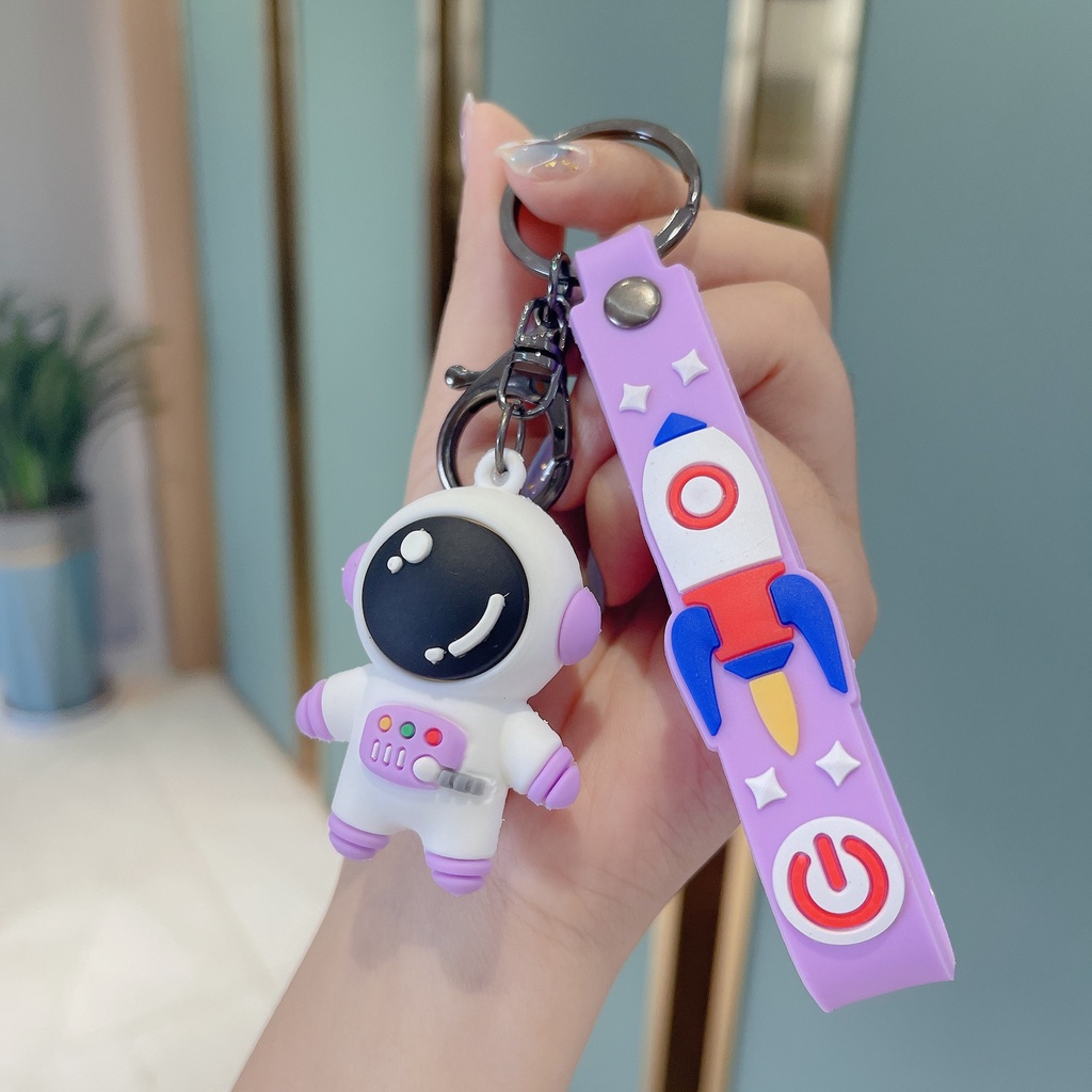 Móc Khóa Phối Mặt Hình Phi Hành Gia Thiết Kế Dễ Thương Đáng Yêu