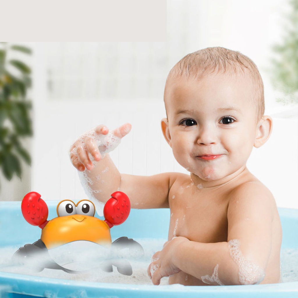 Hỏa tốc-Có hộp-Ảnh thật-Đồ chơi kéo con cua dễ thương màu sắc sinh động, chơi nước và trên cạn
