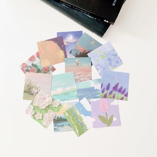 Set 14 miếng sticker phong cảnh 3D