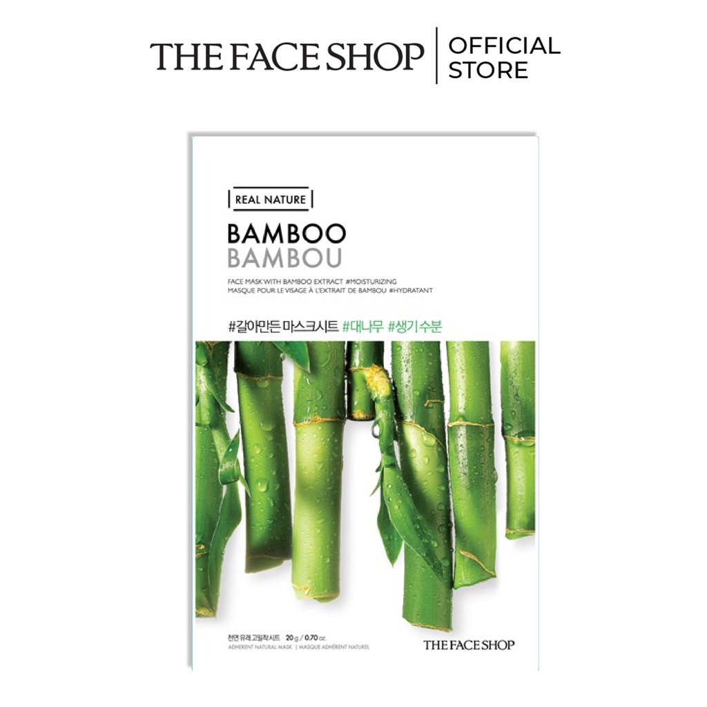 Combo 5 Mặt Nạ Cấp Nước THE FACE SHOP Real Nature 20g (dưa leo,nha đam,tre)