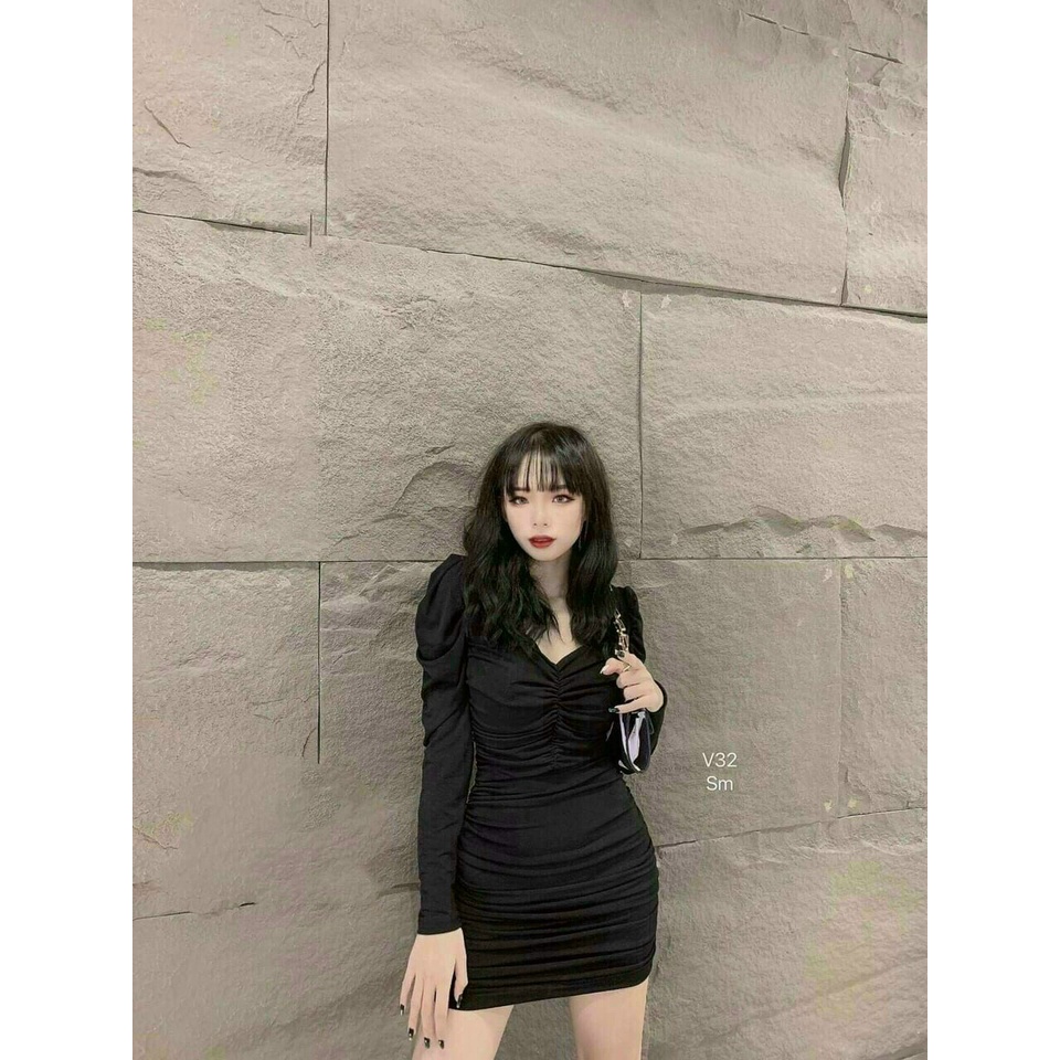 ĐẦM BODY TAY DÀI NHÚN NGỰC