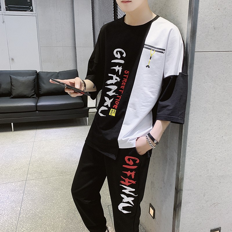 Bộ Quần Áo Thun Nam Tay Ngắn Quần Dài GiFanXu Sành Điệu SET NAM 9000026 B | BigBuy360 - bigbuy360.vn