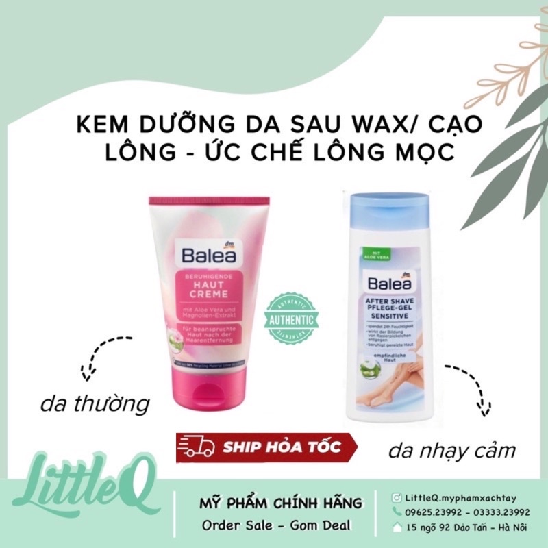 [CÓ CHE TÊN] Kem ức chế lông mọc chậm dưỡng da sau wax lông, cạo lông Balea Đức