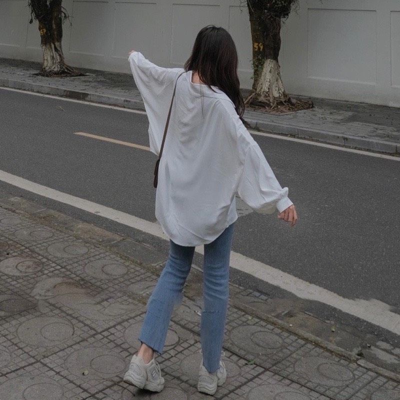 Áo sơ mi nữ form thụng dài tay phong cách trẻ trung - PANOSI - Mã A633