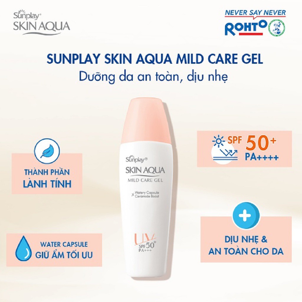 [Mã FMCGMALL - 8% đơn 250K] Gel Chống Nắng Cho Da Nhạy Cảm Sunplay Skin Aqua Mild Care Gel SPF50+ PA+++ 25g