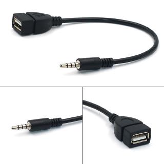 Car AUX  Jack Audio Input Cable MP3 3.5mm Male To USB Port Cable