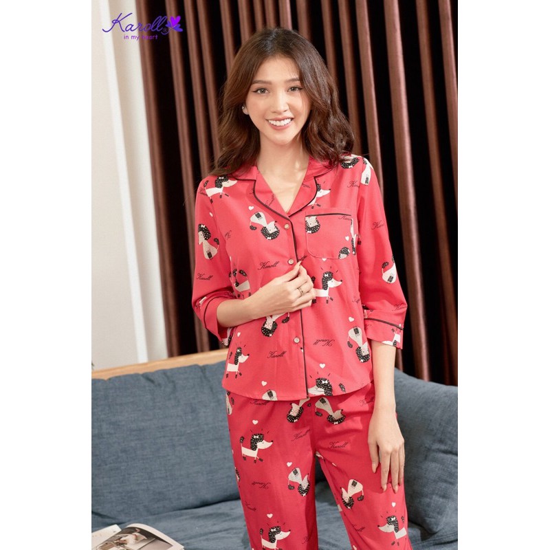 Bộ lụa dài Karoll chính hãng nhiều màu NH20.126