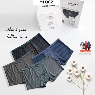 Hộp 4 quần lót nam thông hơi - quần sịp nam tam giác đùi nhật bản - có size lớn