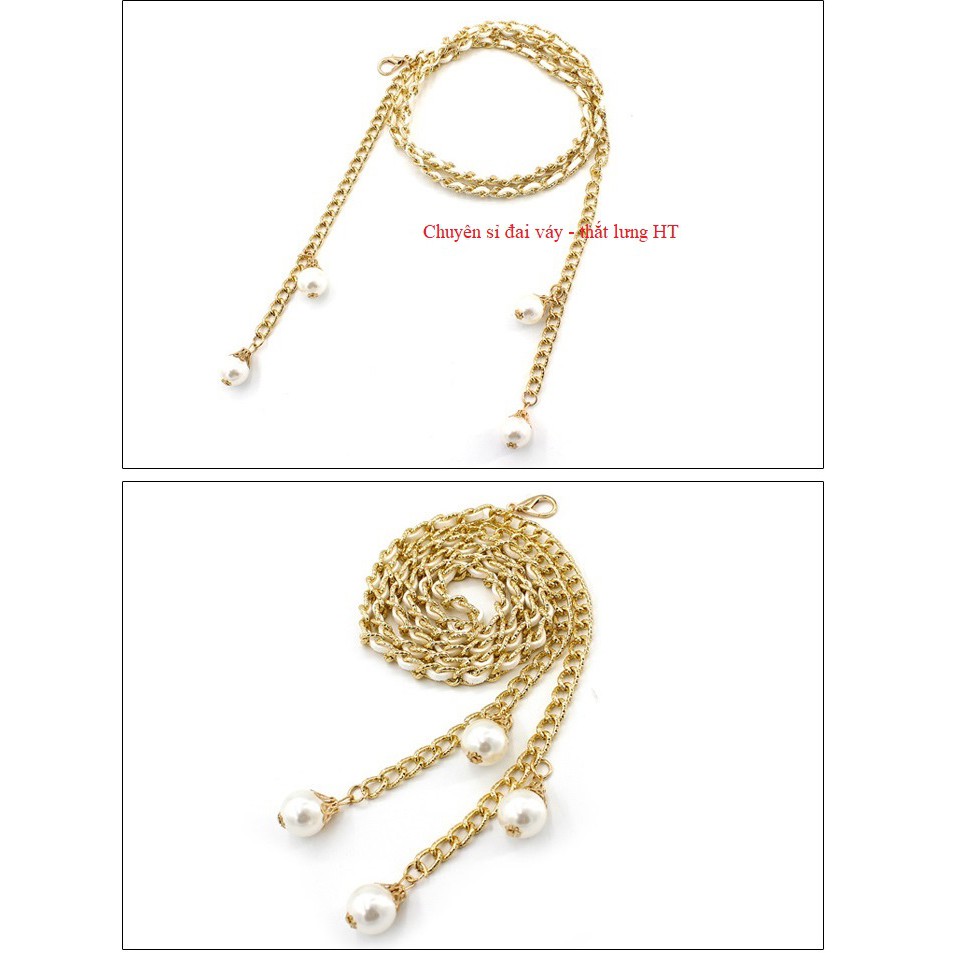 Đai váy belt đầm XÍCH RƠI 4 HẠT xinh