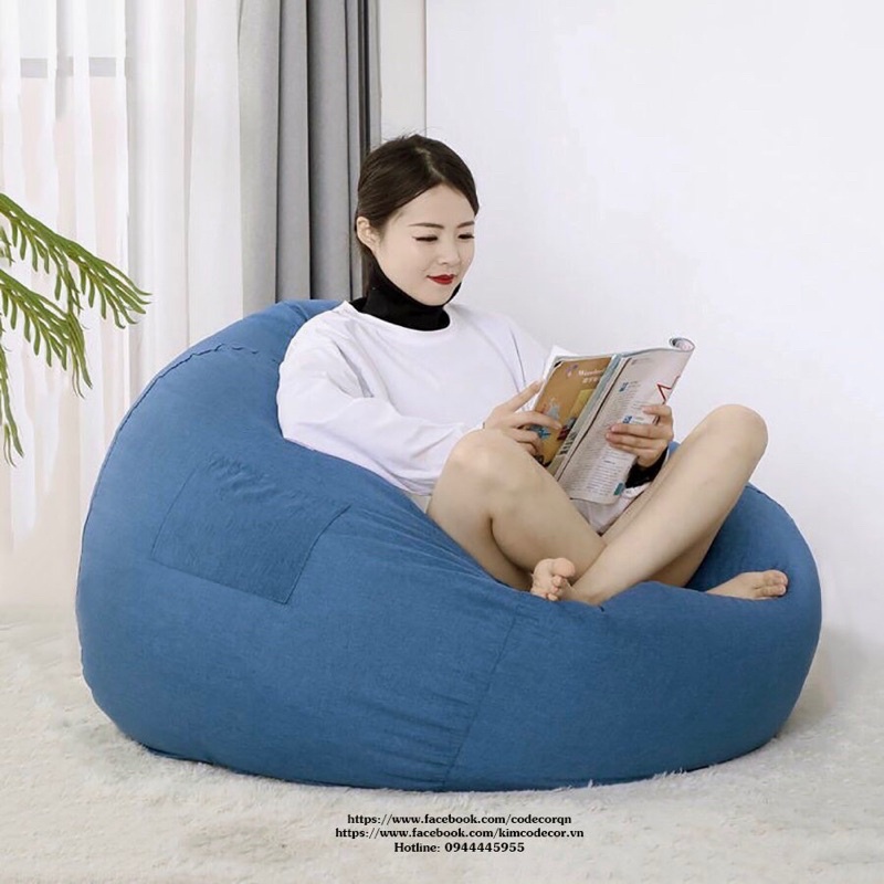 Ghế bố lười hạt xốp 100x120cm(đã kèm xốp)