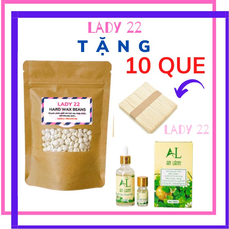 Combo Sáp wax lông 100gr + Mỡ An Lành cao cấp nhập khẩu,Hard Wax Beans ,Sáp wax lông dạng hạt,waxing,triệt lông chân tay