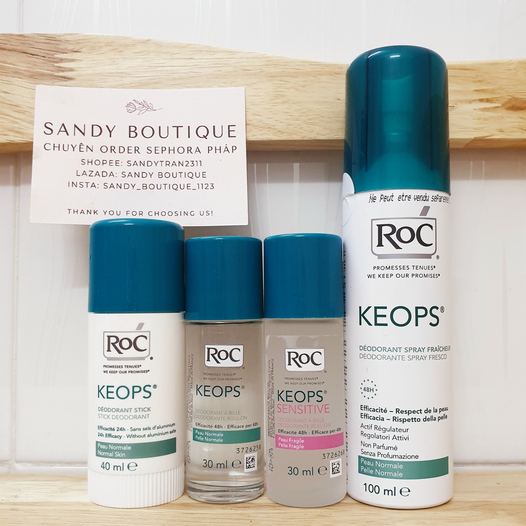 Khử mùi cơ thể (lăn, thỏi, xịt) hàng Pháp ROC Keops Deodorant