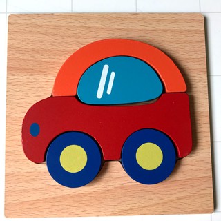 Đồ Chơi lắp ghép Gỗ Dành Cho Bé 2 Tuổi Trở Lên PuzzleToys - Xếp hình Xe ô tô - rete0035-SHOP-0201