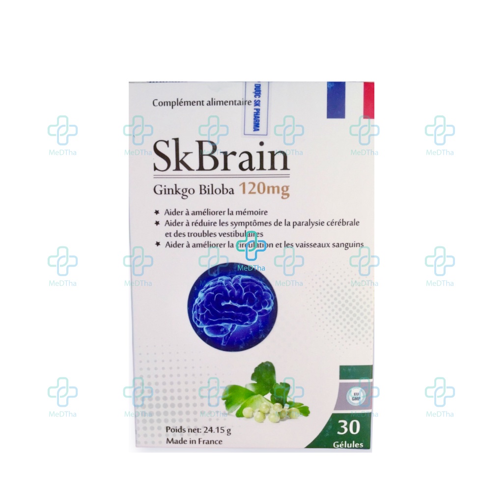 Viên Uống Bổ Não SK Brain - Bổ Não Ginkgo, Coenzyme Q10, Tăng Cường Tuần Hoàn, Giảm Mệt Mỏi (Hộp 30 Viên) [Chính Hãng]