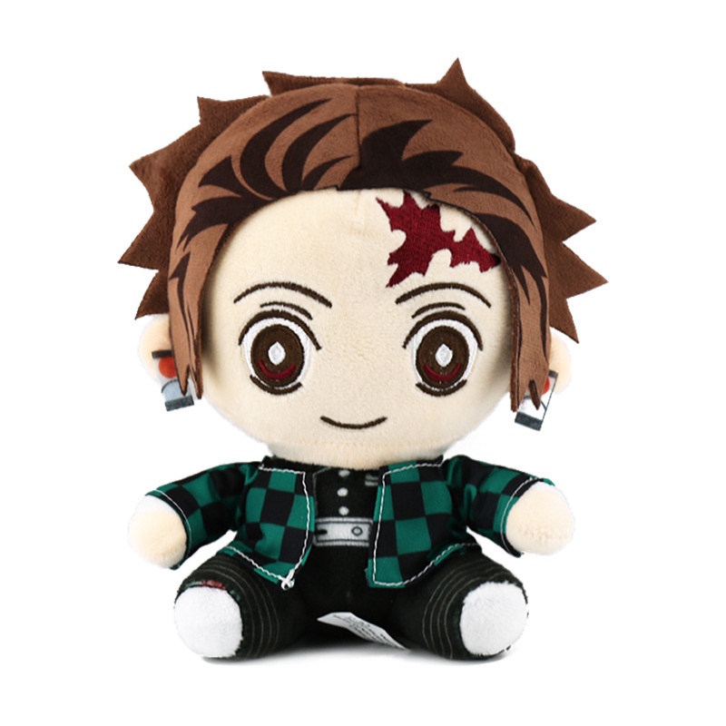 Gấu bông, búp bê nhồi bông nhân vật Tanjiro Shinobu Giyuu Inosuke Zenitsu Nezuko trong Kimetsu No Yaiba 20 cm