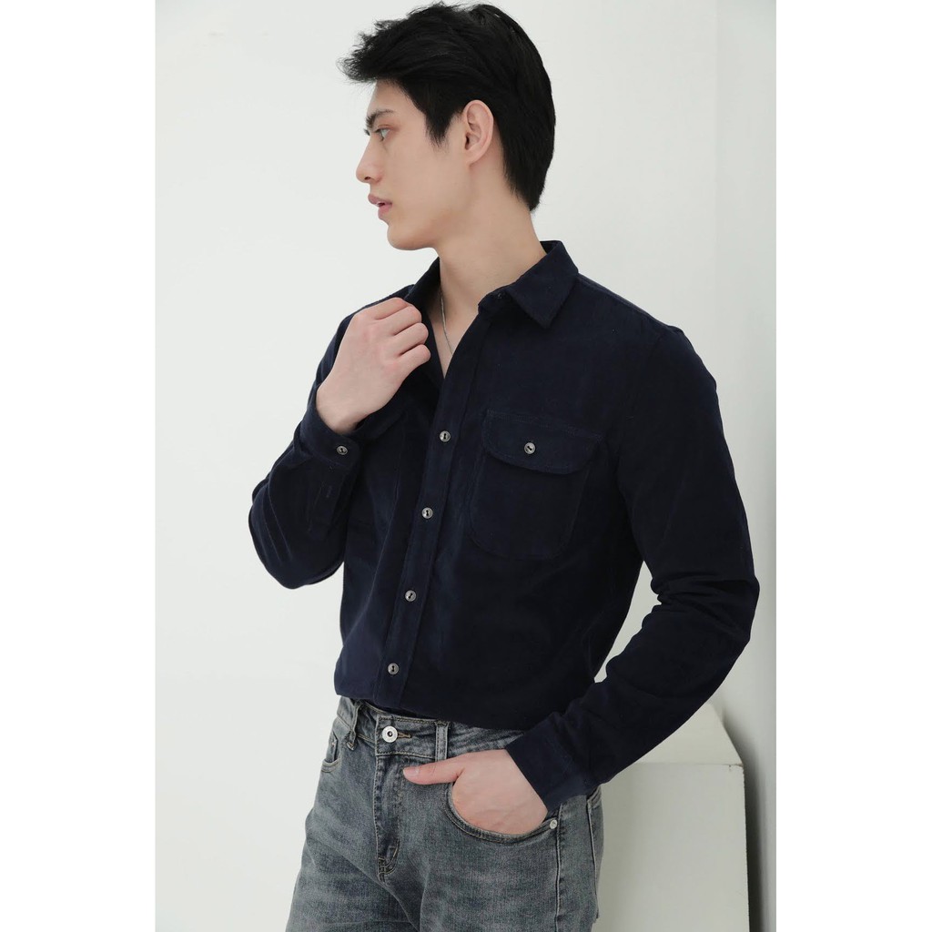 Áo sơ mi nam tay dài chất liệu nhung Corduroy thời trang phong cách retro (2 màu) | BigBuy360 - bigbuy360.vn