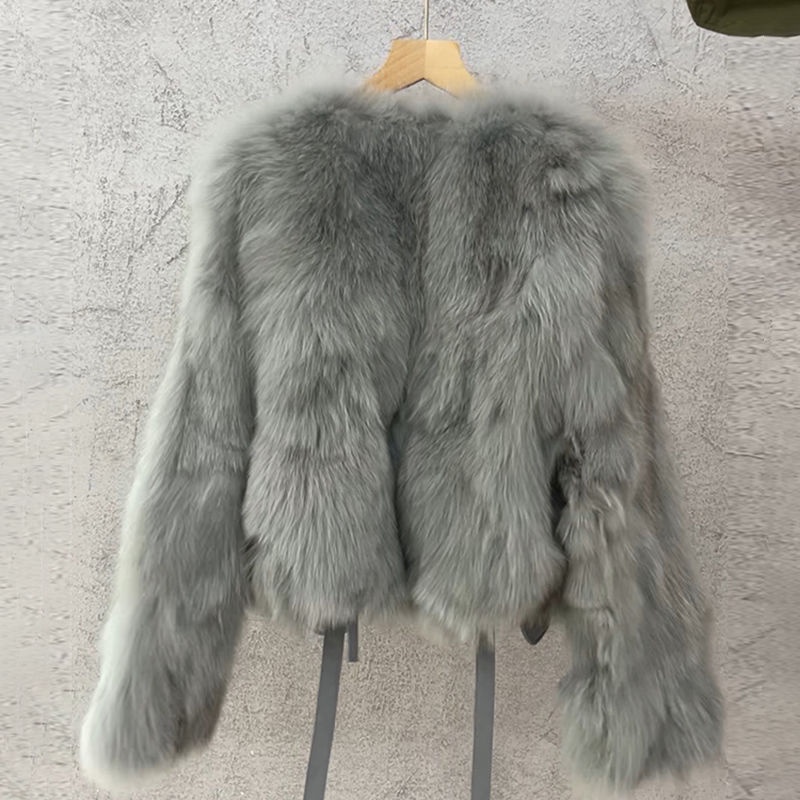 Áo khoác phối lông cáo dày dặn thời trang mùa đông cho nữ F&amp;X