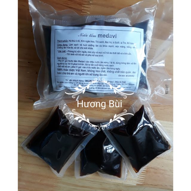Nước Tắm thảo dược Medavi dùng cho trẻ em và người lớn - combo 10 bịch