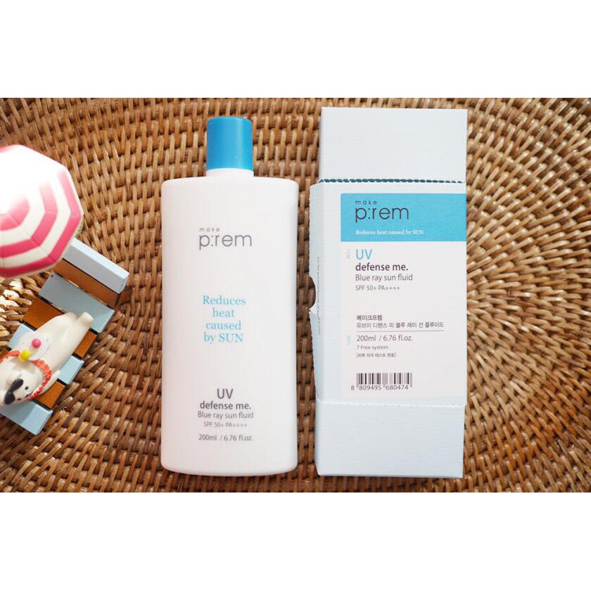 Kem chống nắng Make P:rem UV Defense me Blue Ray Sun Fluid