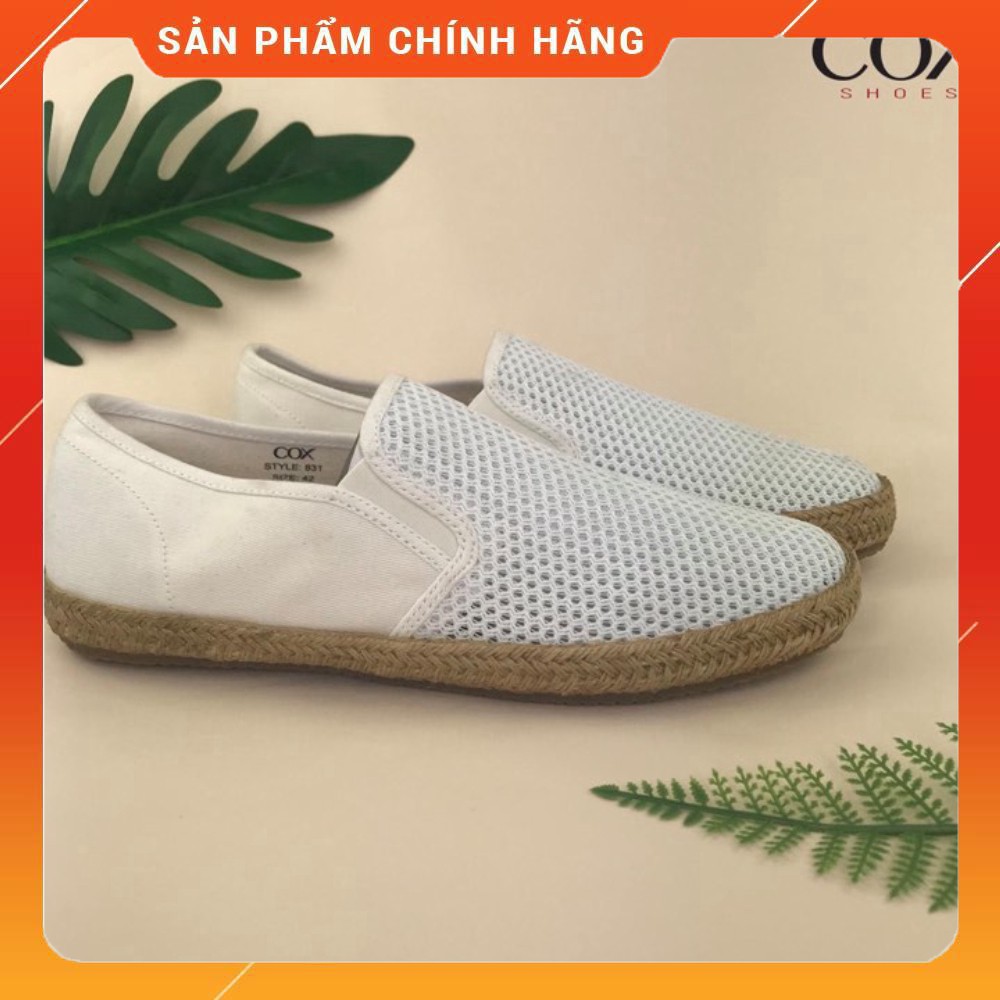 ĐẲNG CẤP TT [COX] GIày Lười Vải Cox Shoes White 831 CHÍNH HÃNG & | BigBuy360 - bigbuy360.vn