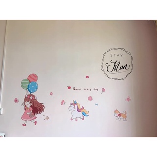 Decal dán tường Pink Girl siêu hot [Sticker dán tường]