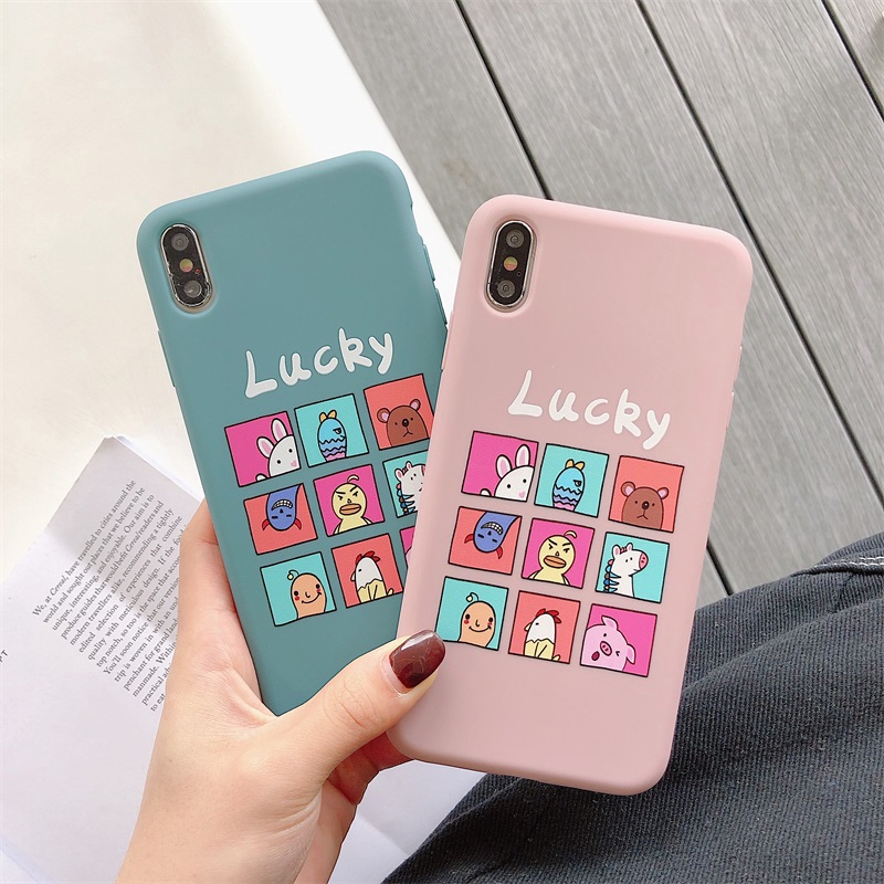 Ốp lưng nhựa mềm in hoạt hình đáng yêu cho iPhone 11 Pro 6 6s 7 8 plus X XS Max XR H 216