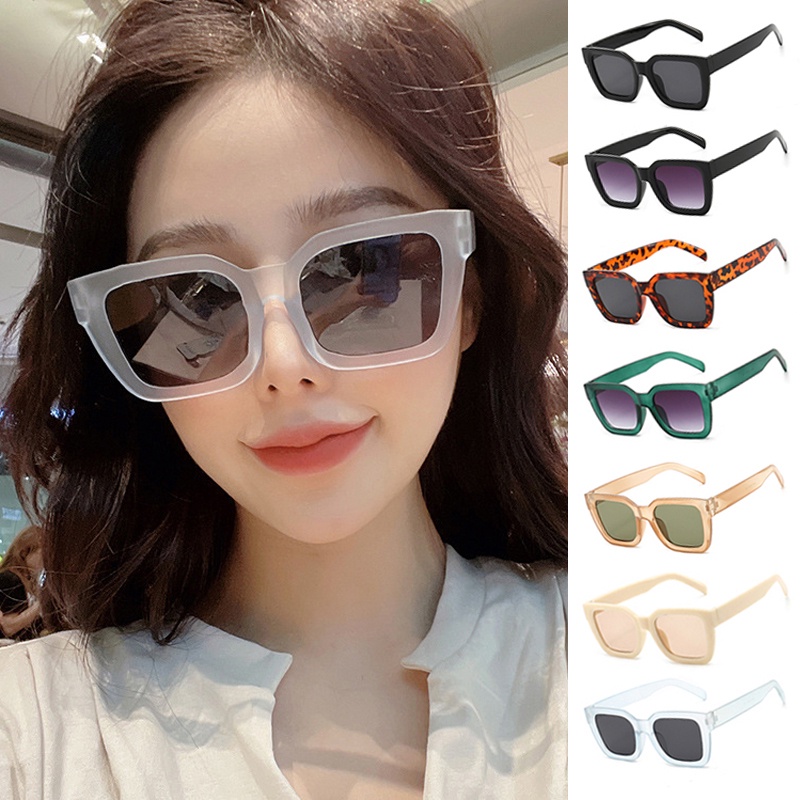 Kính Mát Trong Suốt Gọng Vuông Lớn Chống Tia UV400 Phong Cách Hàn Quốc Thời Trang Cho Nữ