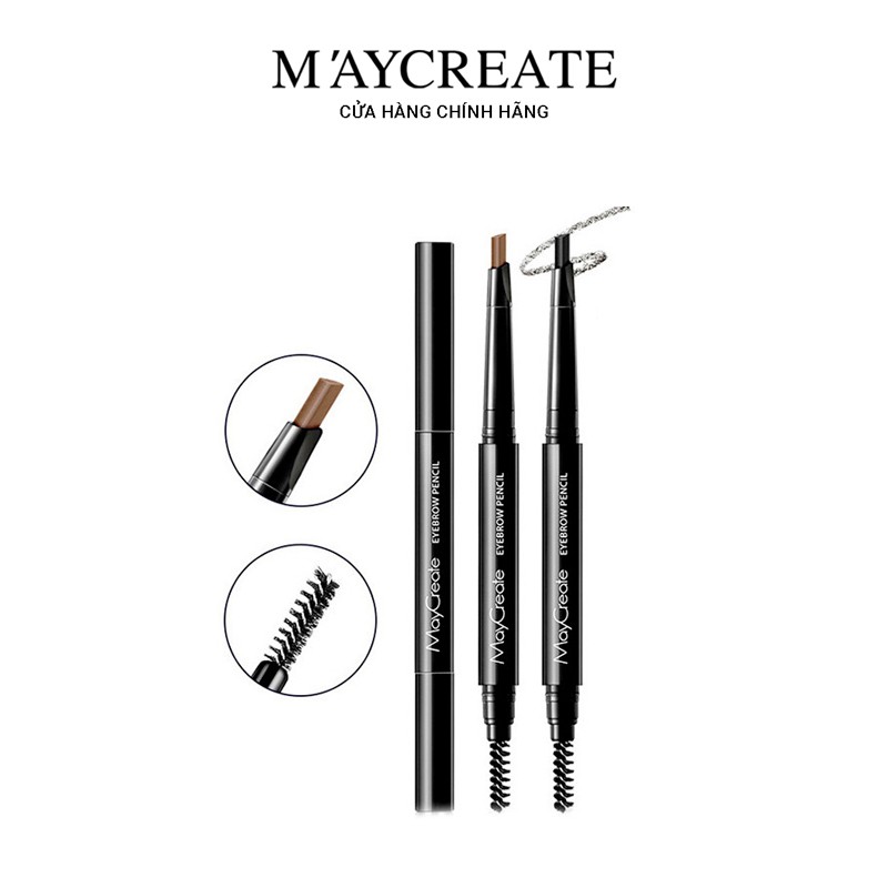 Chì Kẻ Mày MAYCREATE Bút Kẻ Lông Mày Lâu Trôi 2 Đầu Eyebrow Hàng Nội Địa Trung