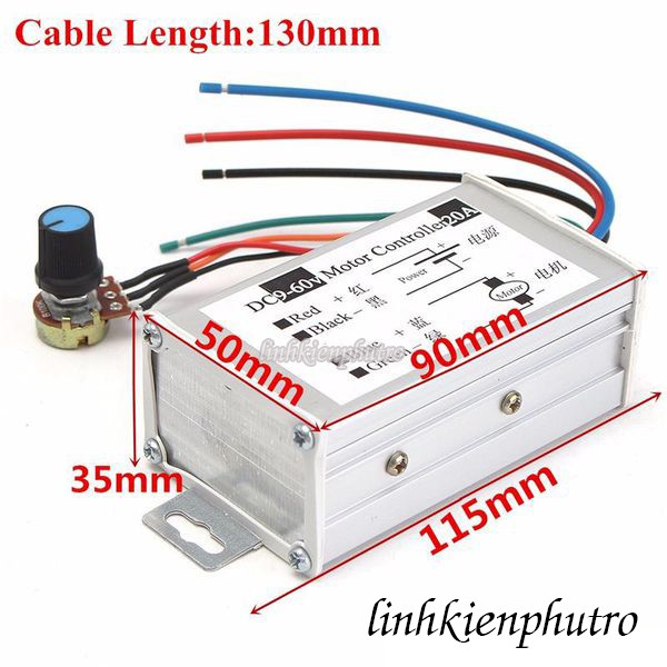 Mạch điều tốc motor PWM 20A - 9-60VDC