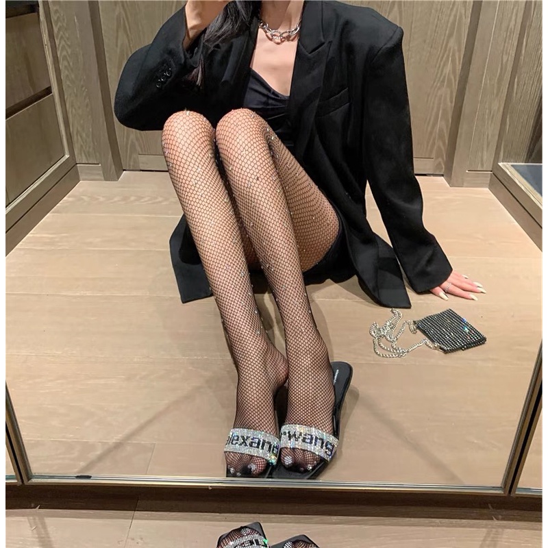 Quần tất lụa mỏng sexy màu da /đen lưới kim đá lấp lánh mịn màng HÀNG QUẢNG CHÂU