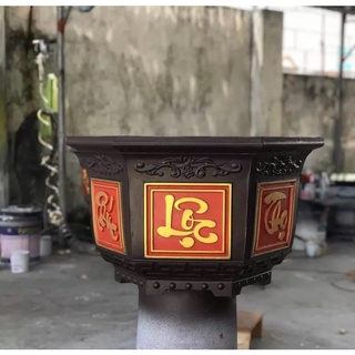Khuôn đúc chậu cảnh ABS lục giác 45 Phúc lộc thọ phối sen ( chưa gồm chân )