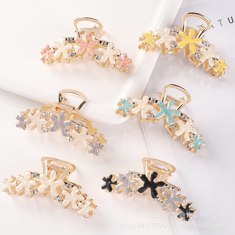 Kẹp tóc FREESHIP Giảm 1k Khi Nhập [GENZ123] Kẹp Tóc Kim Loại Đính Hoa Sang Trọng