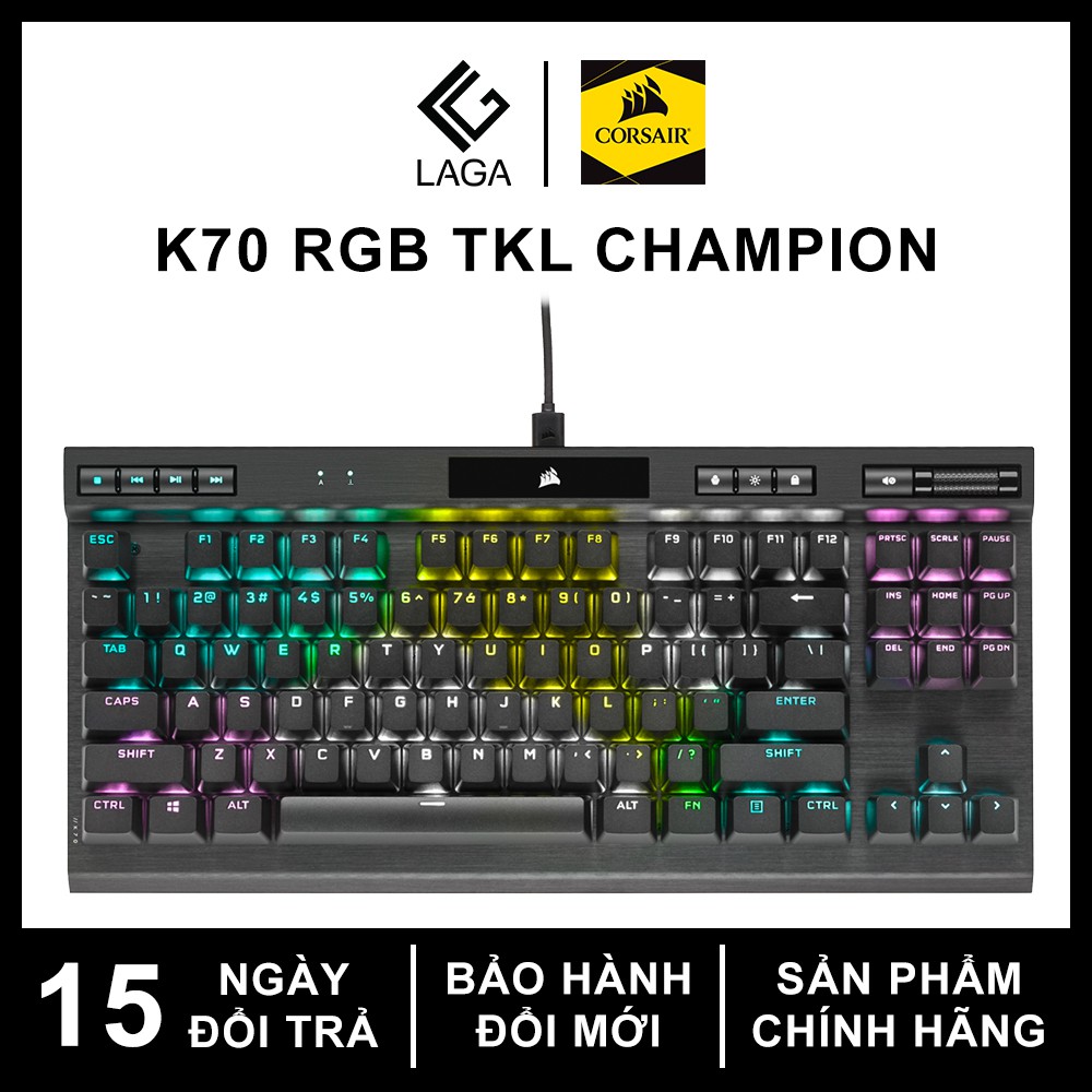 Bàn Phím Cơ Gaming Corsair K70 TKL Champion Series RGB Cherry MX Speed - CH-9119014-NA