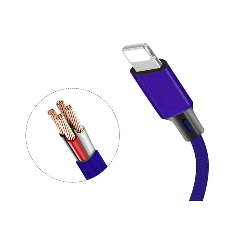 (Giá sỉ) Dây sạc điện thoại đa năng 3 đầu Lightning – Type C – Micro USB mẫu 2