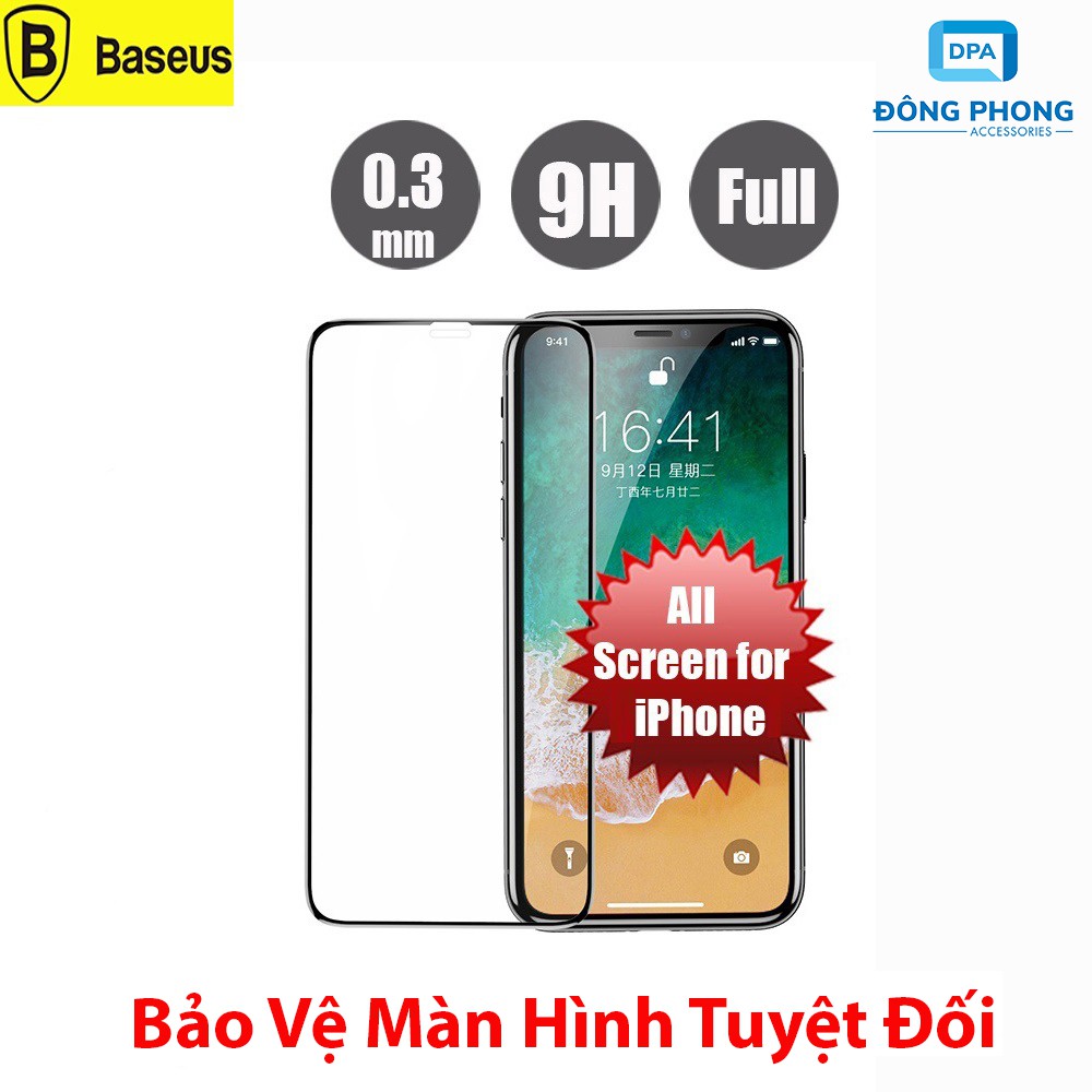 Kính Cường Lực iPhone Full Màn Hình Chính Hãng Baseus