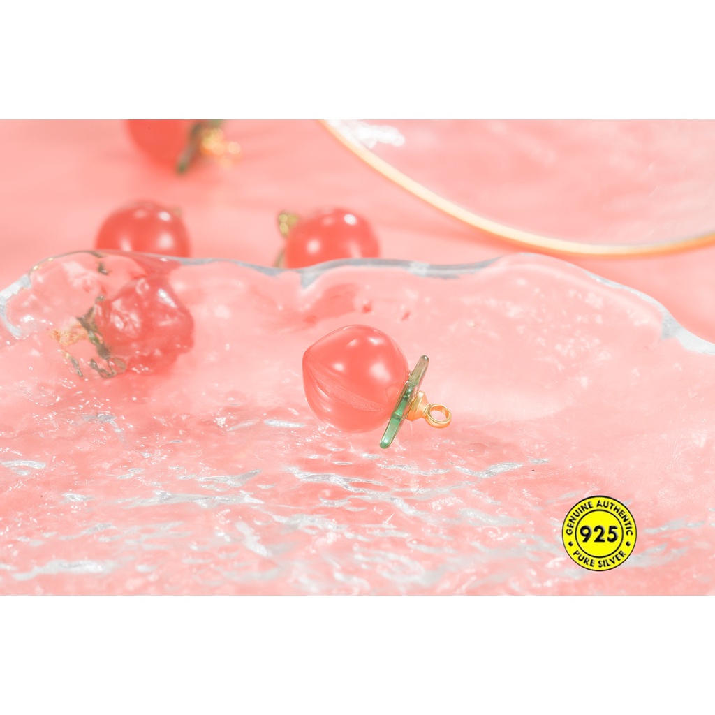 Mặt Dây Chuyền Hình Quả Đào Đính Đá Mã Não Đỏ Phong Cách Nam