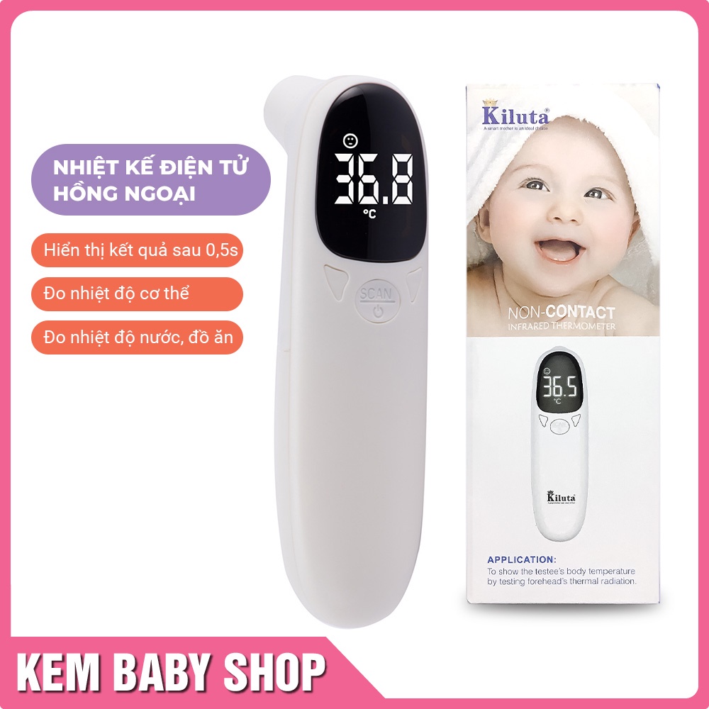 Nhiệt kế hồng ngoại đo trán Kiluta - Nhiệt kế điện tử hồng ngoại đo nước, sữa, thực phẩm