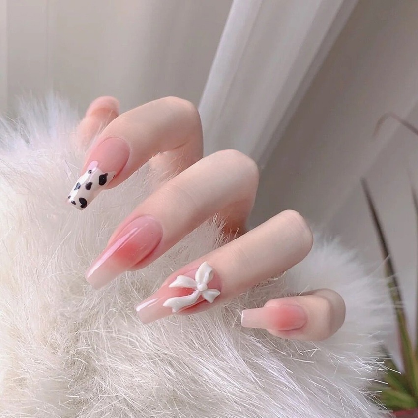 [ NBD 40 ] CHARM NƠ BỚM - Phom MÓNG DÀI  [ Tặng Keo Và Dụng Cụ ] Lẻ