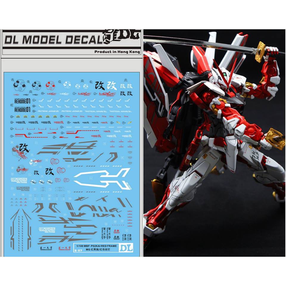 Decal nước dán mô hình gunpla MG MB RG Astray Red Frame / Turn Red / Red Dragon Power arms các loại - water sticker