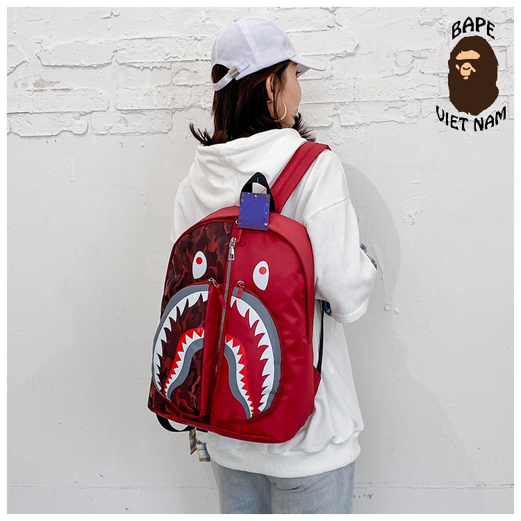 [Best Quality] Balo Bape Shark 4 Màu Camo, chất liệu Canvas chống nước Bape VN