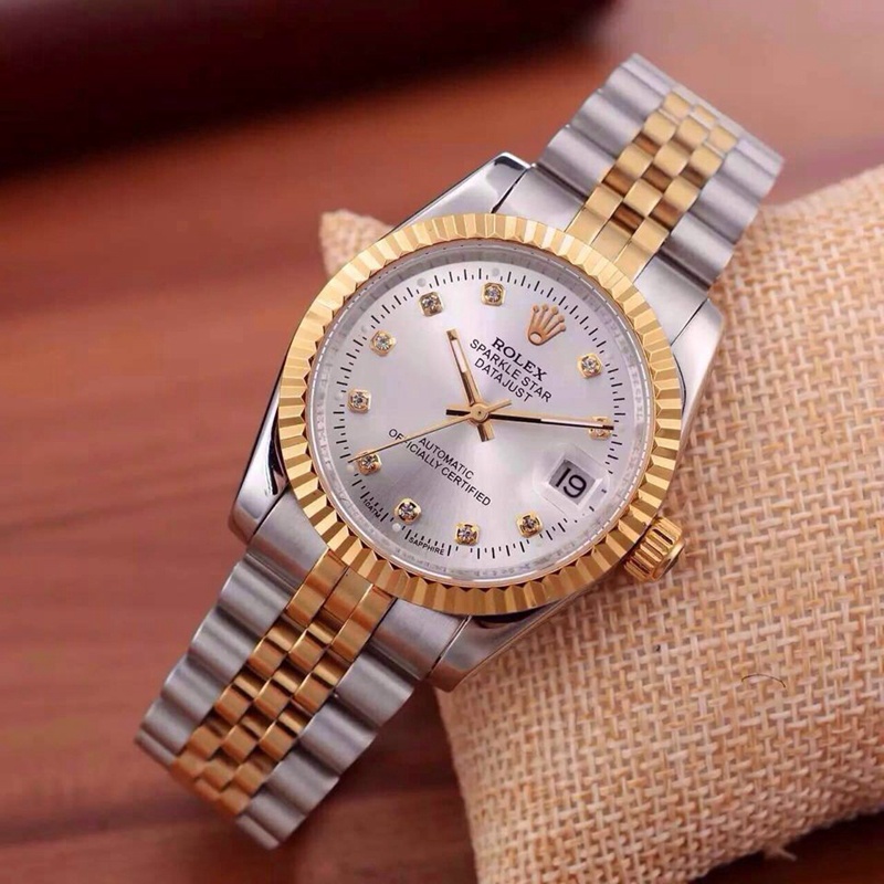 Luxury Brand Rolex Classic Gold Silver Datejust Women Men Alloy Watch Aa Watches