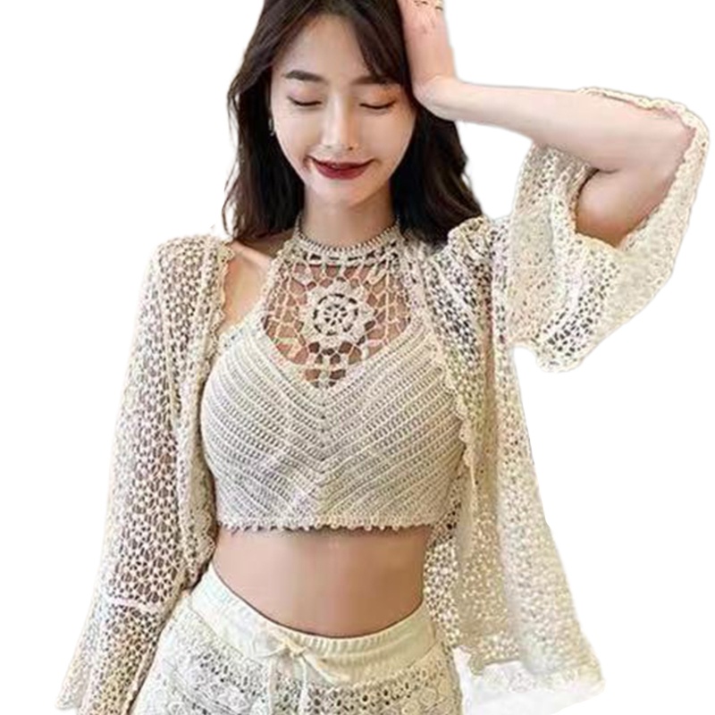 Brroa Áo Croptop Dệt Kim Hở Lưng Có Đệm Nâng Ngực Gợi Cảm Đi Biển Mùa Hè Cho Nữ