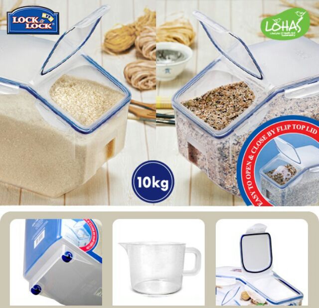 Thùng đựng gạo có bánh xe Lock&Lock 10kg HPL510